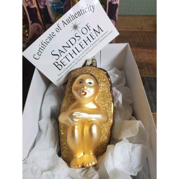 Sands of Bethlehem Religious Glass Ornaments -Set Of 4- Made with Holy Land Sand - Picture 3 of 16